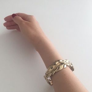 BCBG Max Azria Gold Color Leaf Cuff Bracelet